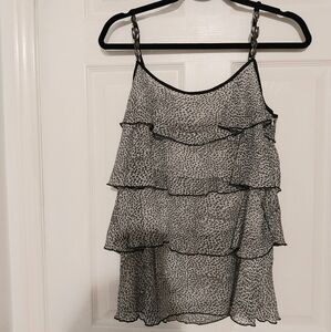 Lapis Black and White Layered Camisole